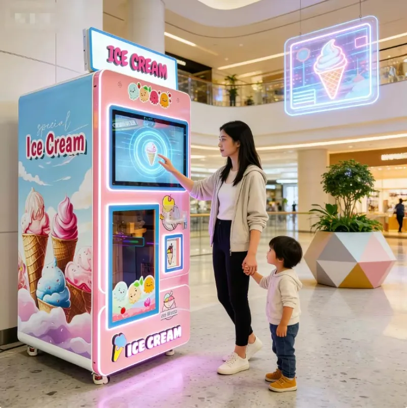 Timing Working Ice Cream Vending Machine Intelligent On‑off Setting Unmanned Automatic Selling Equipment Fixed‑time Commercial