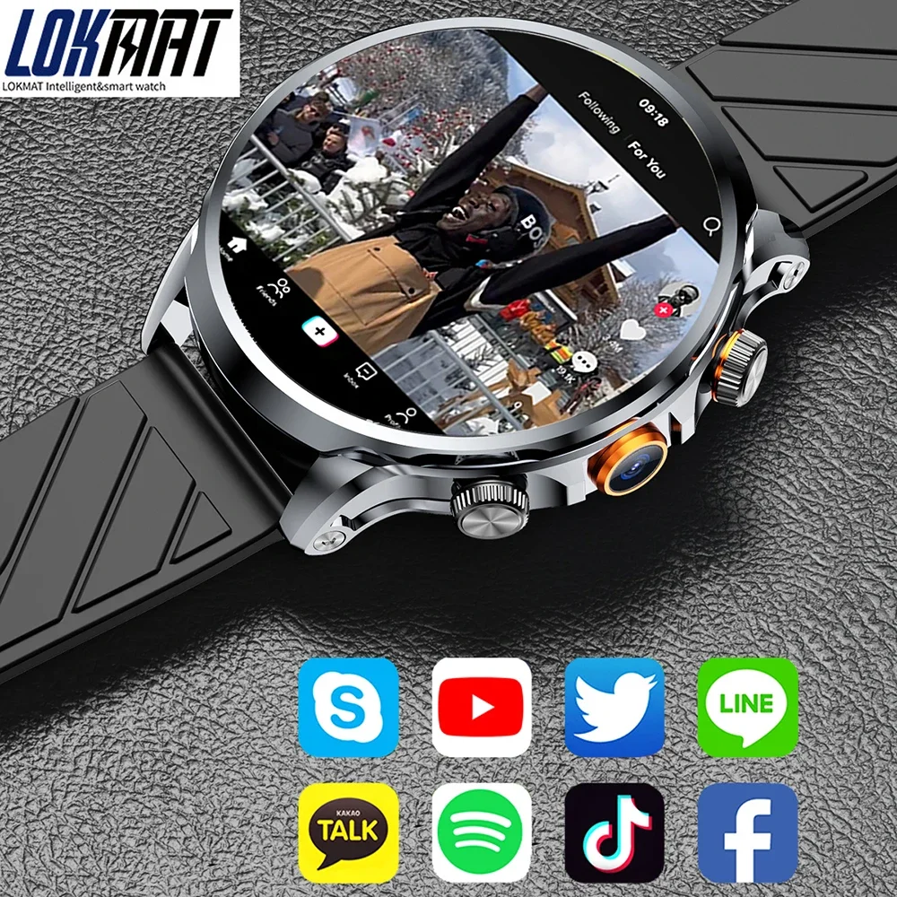 

2024 New LOKMAT Fashion 4G NFC Smartwatch, GPS WIFI SIM Card Google Play Heart Rate Fitness Tracker Sports Watches for Men Women