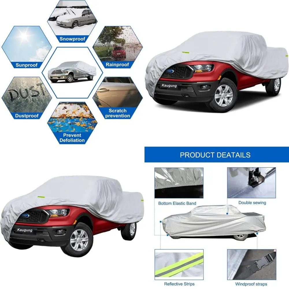 

Универсальный водонепроницаемый чехол для пикапа Ford Ranger 1998-2025, всепогодный полный чехол для кузова, защита от УФ-излучения, солнца, дождя, пыли