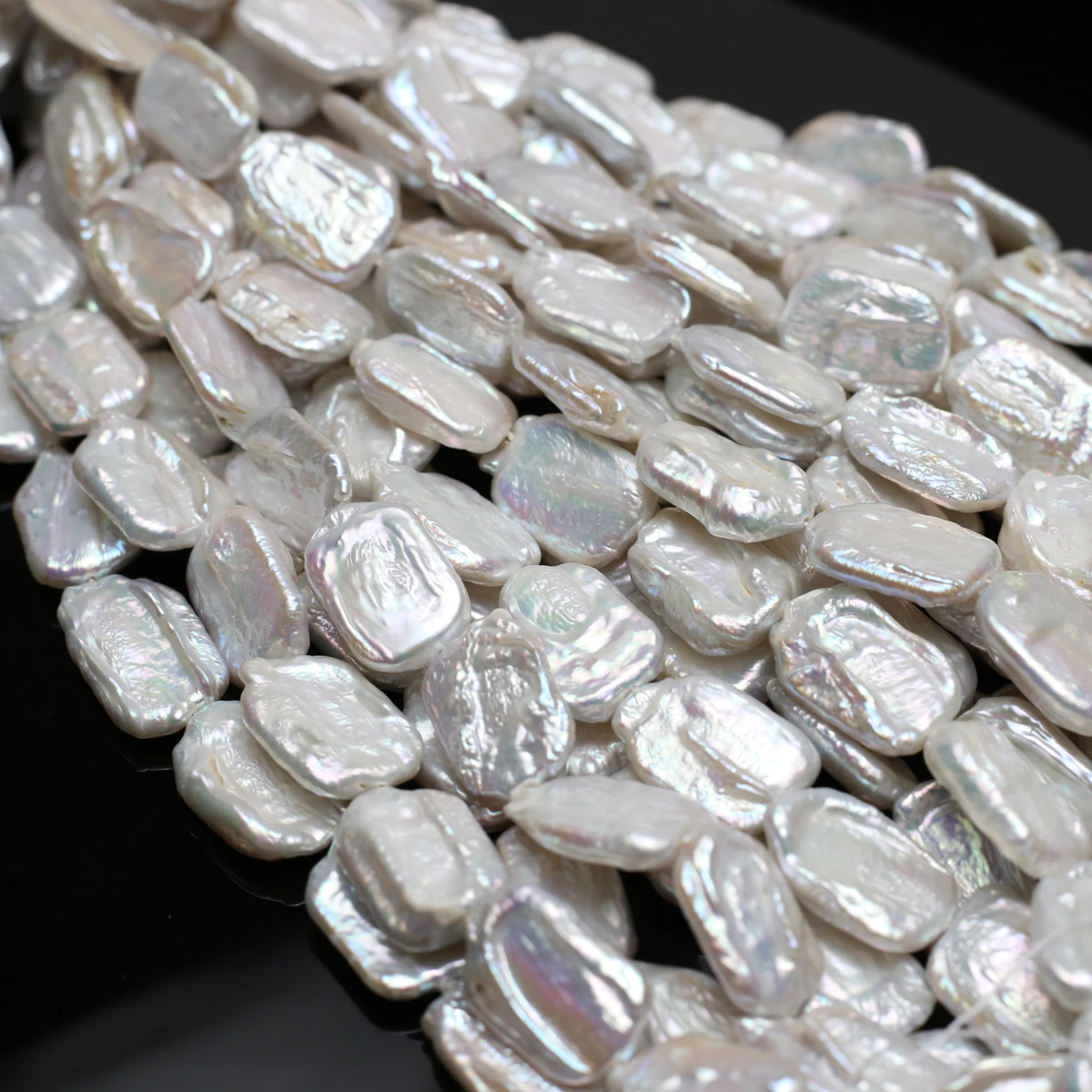 

Natural Freshwater Pearl 12x16mm AAAA 18cm White Square Bead Jewelry Make DIY Necklace Bracelet Accessories Wedding Women Gift