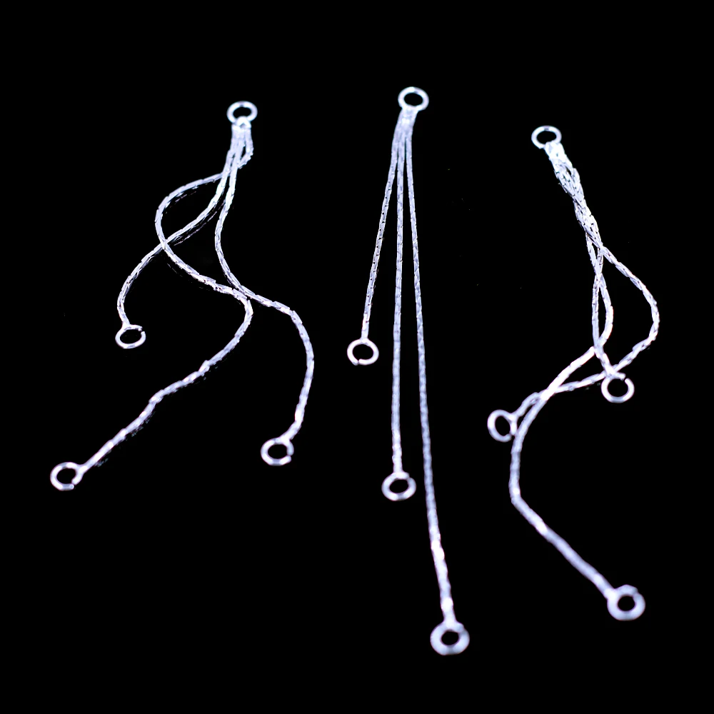 10Pcs Earrings Connectors Ear Chains 4 Holes Copper Silver Plated For Jewelry DIY Making Findings Charms 88x4mm