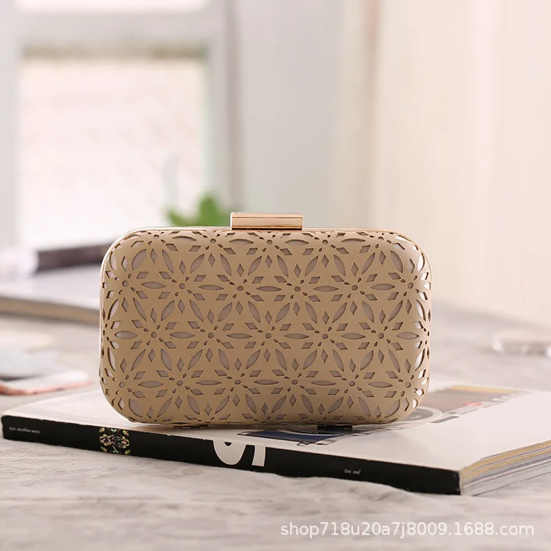 

Women's Simple PU Hollow Diamond Dinner Bag Fashion Party Banquet Evening Handheld Rhinestone Clutch Bag Bolso De Diseñador Lujo