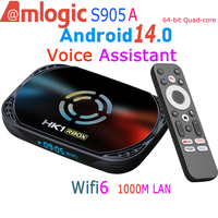 Amlogic Android14.0 64 Bit Quad Core 8K 1000M LAN Voice Assistant Remote Wifi6 BT5 DDR4 Media Smart TV Box HK1 X50