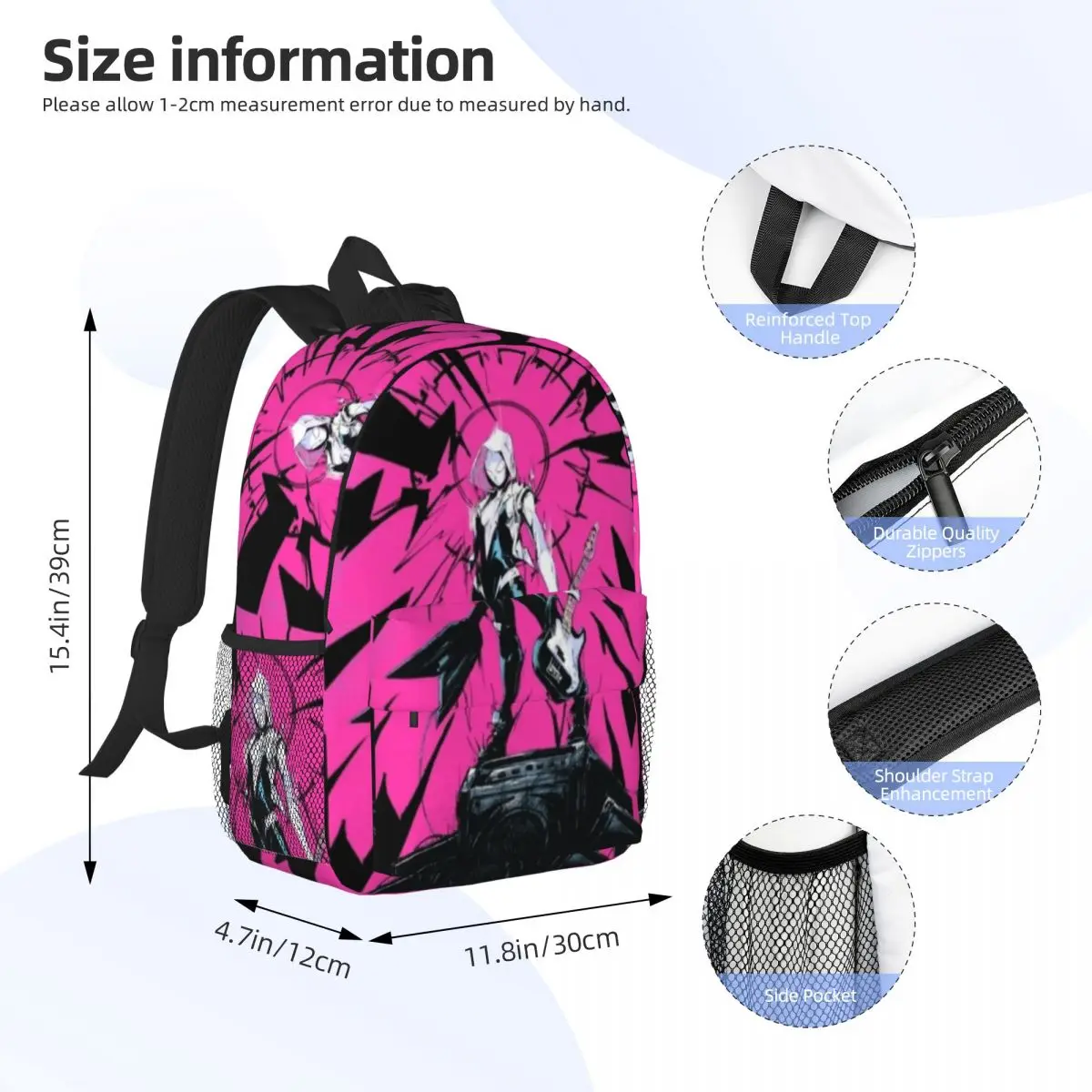Spider Ghost Lightweight 15-Inch Backpack - Versatile and Stylish Bag for School, Travel, and Daily Use