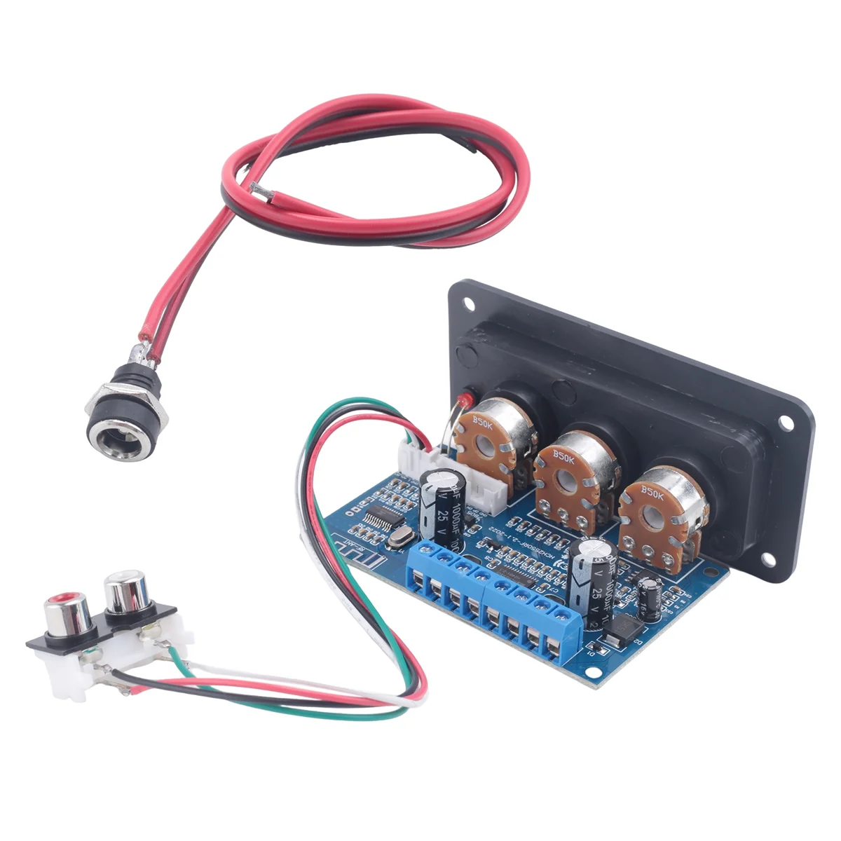 Placa amplificadora de Audio POP-l2.1 canales Bluetooth 5,0 2X25W + 50W Subwoofer Clase D Kit de placa amplificadora con CC hembra + AUX