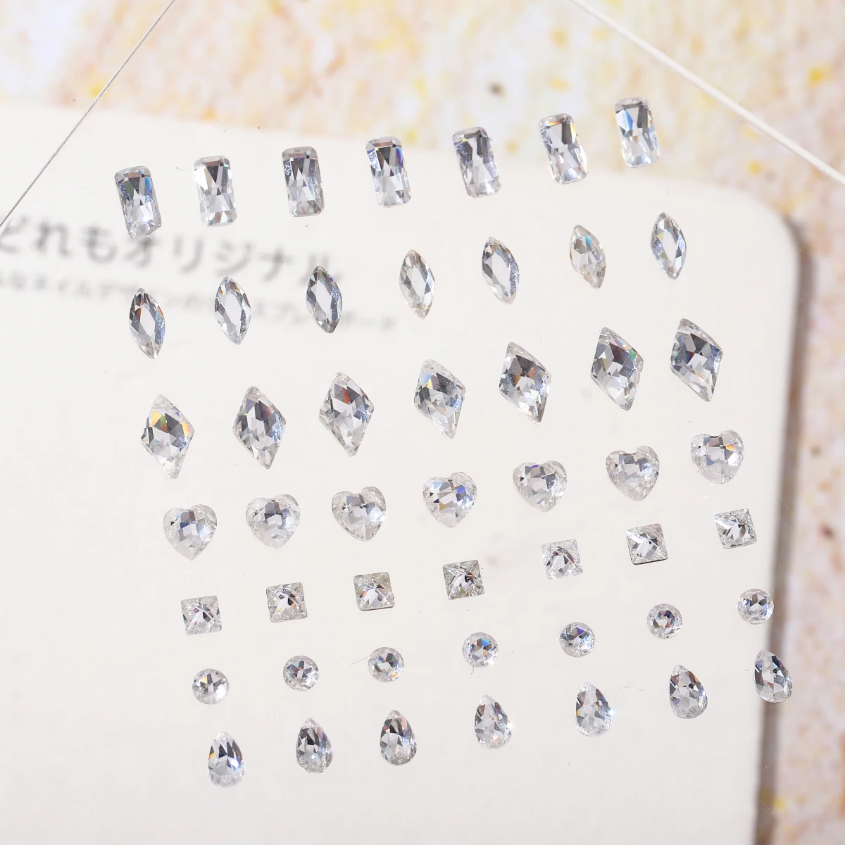 50pcs Japanese ins wind super mini nail zircone diamond jewelry flash horse eye water drop pile drill nail alien drill