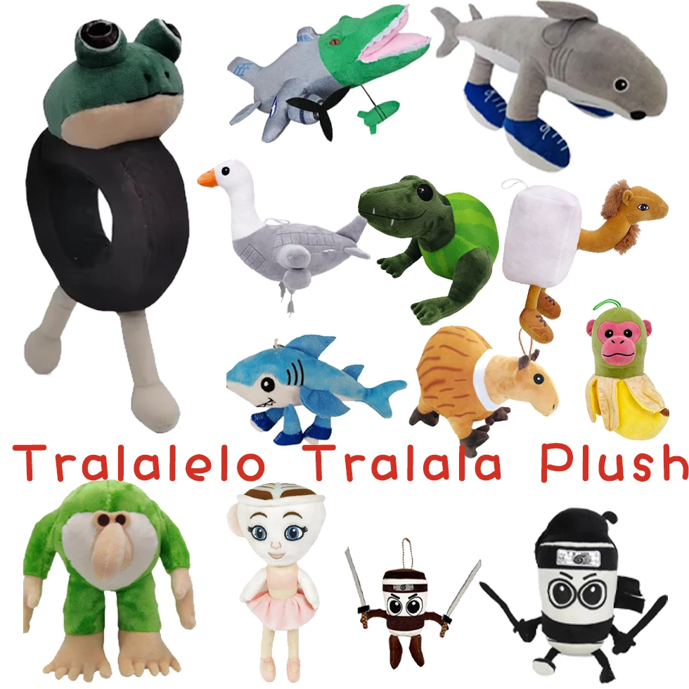 ***Tralalero Tralala Plush Tungtungtung Sahur Plush Italian Brain Rot SHARK Animal Doll Peluches Stuffed Doll Toy Gifts