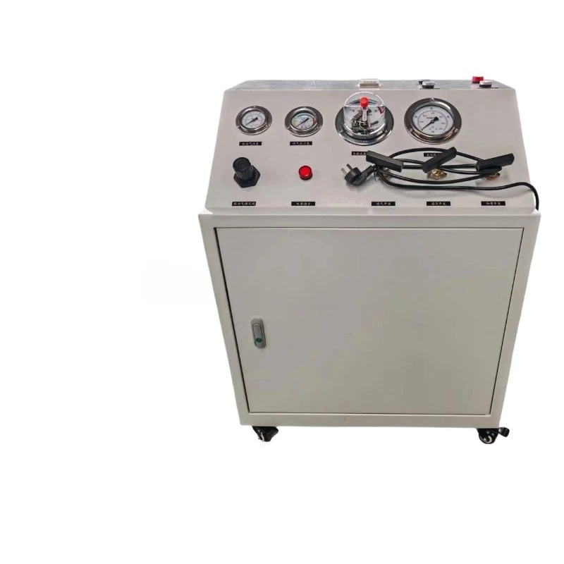 Airtight pressure and pressure multi-function testing device gas pressurization system, high stop and low start electronic