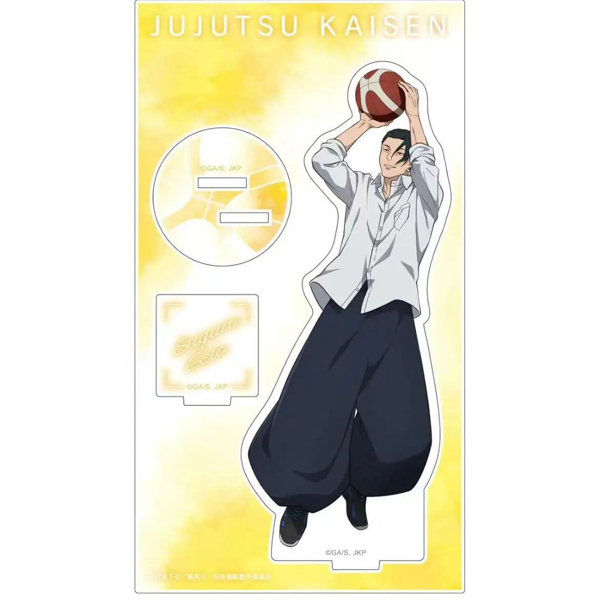 Anime Jujutsu Kaisen Satoru Gojo Ieiri Shoko Acrylic Standing Plate Play Basketball Desk Ornament Sign Model Parts Xmas Gifts