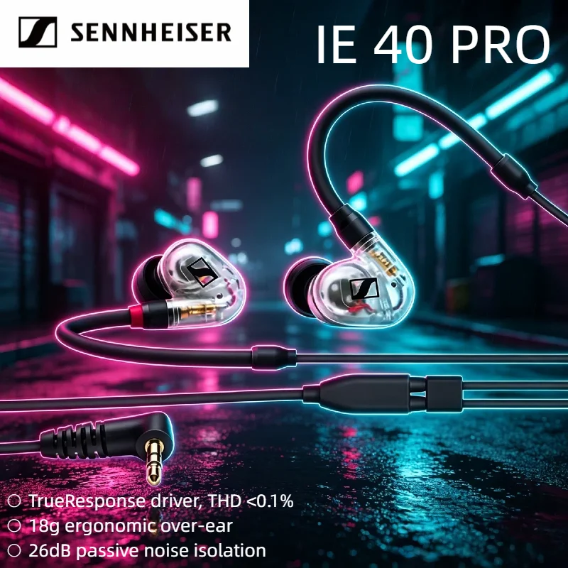 

Оригинальные музыкальные наушники Sennheiser IE40Pro, высококачественные динамические наушники-вкладыши для бега и занятий спортом, высококачественные наушники