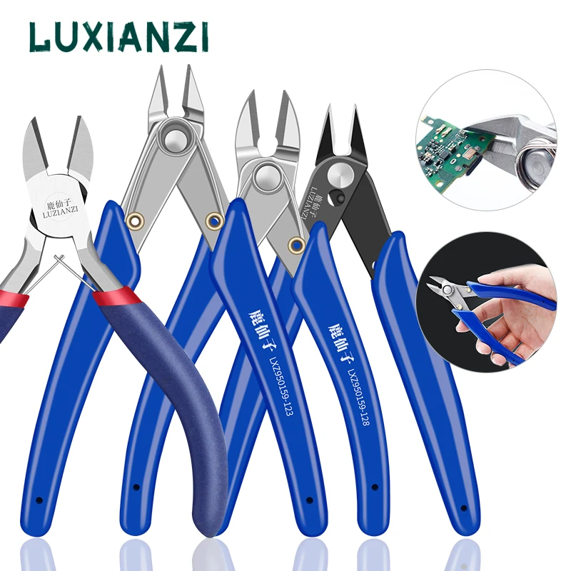 LUXIANZI Universal Diagonal Pliers Electrical Wire Cable Cutters Cutting Side Snips Flush Stainless Steel Nipper Hand Tools