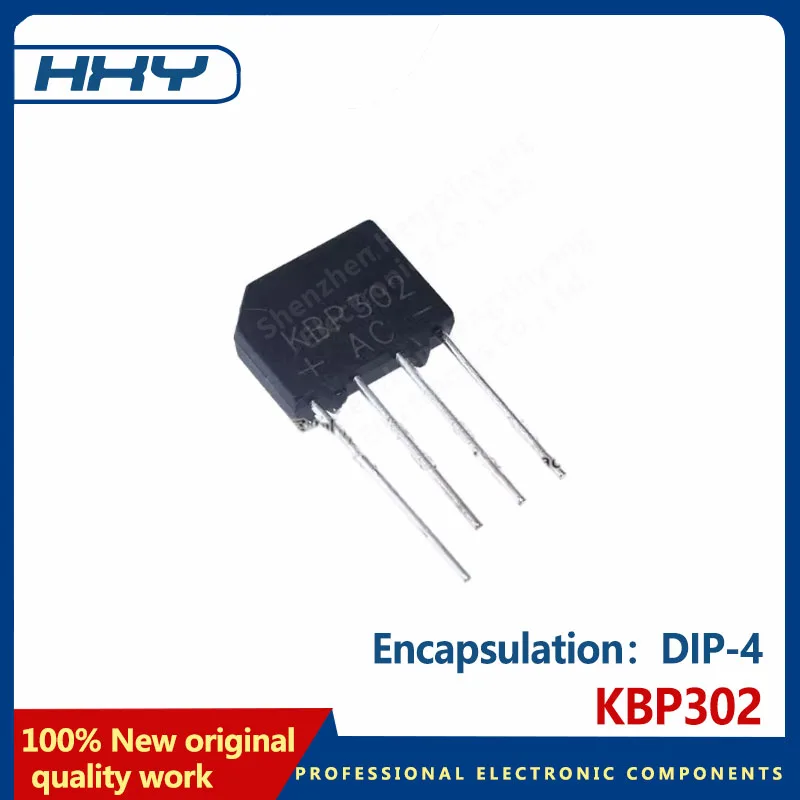 10PCS KBP302 3A 200V bridge reactor DIP-4 plug-in flat bridge rectifier