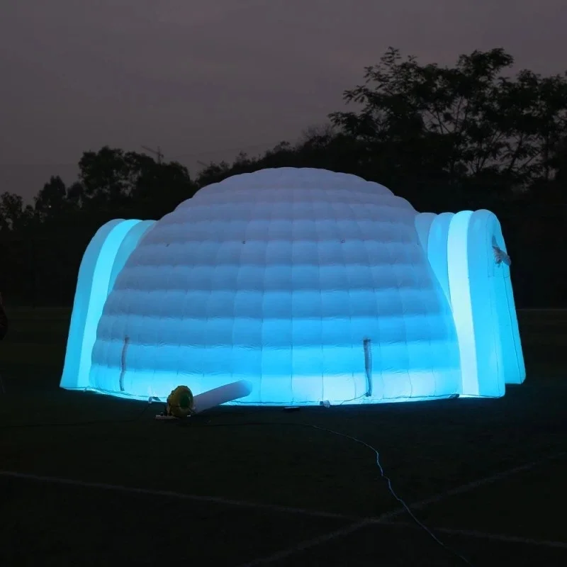 16.5ft dia Opblaasbare Iglo Dome Tent met Luchtblazer, Outdoor twee deuren Dome Tent Draagbare Nachtclub Party Tent Event Room