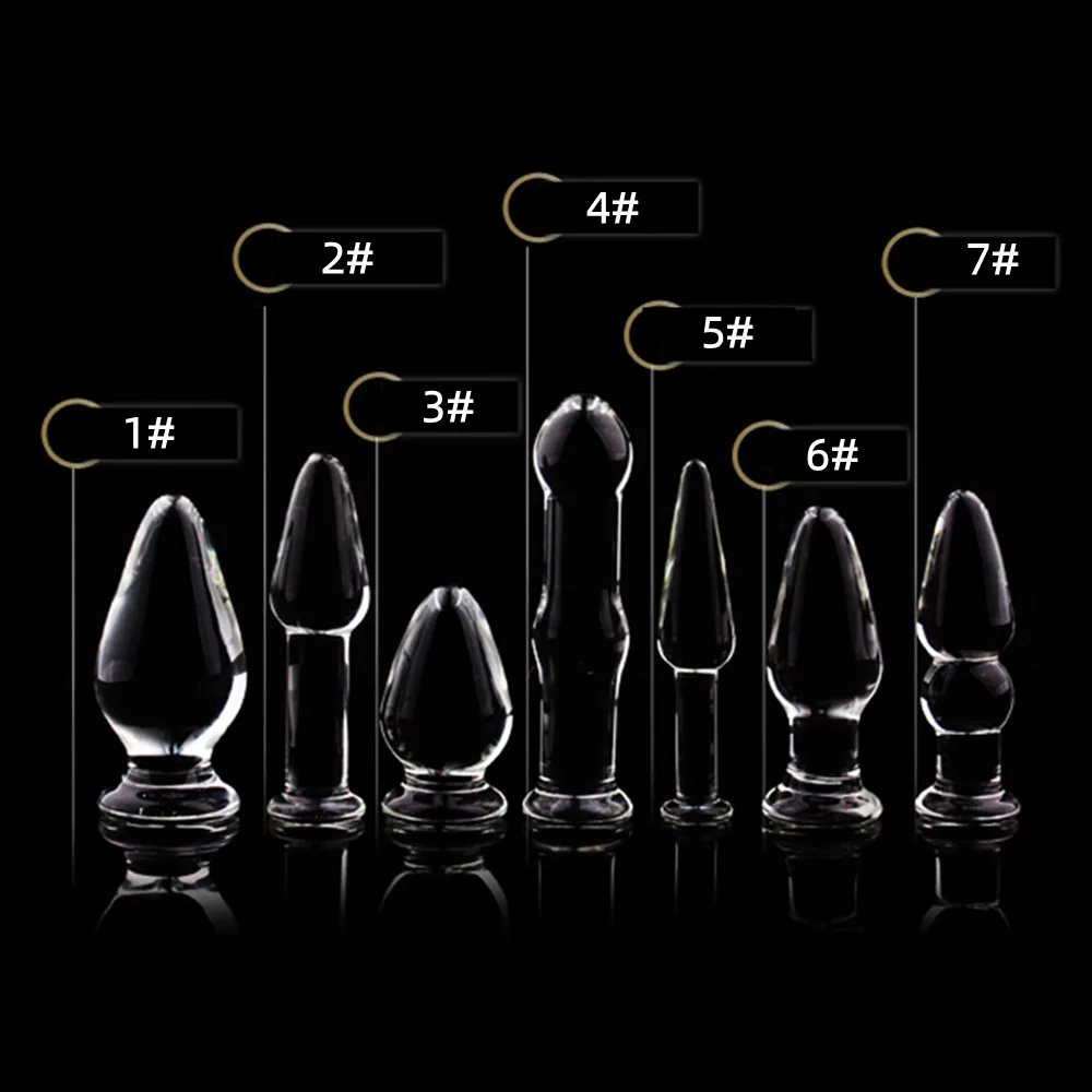 Erotic Pyrex Glass Anus Dildo Artificial Fake Penis Sex Toys for Men Women Nightlife Bdsm Bondage Butt Plugs Penis Lover Gifts