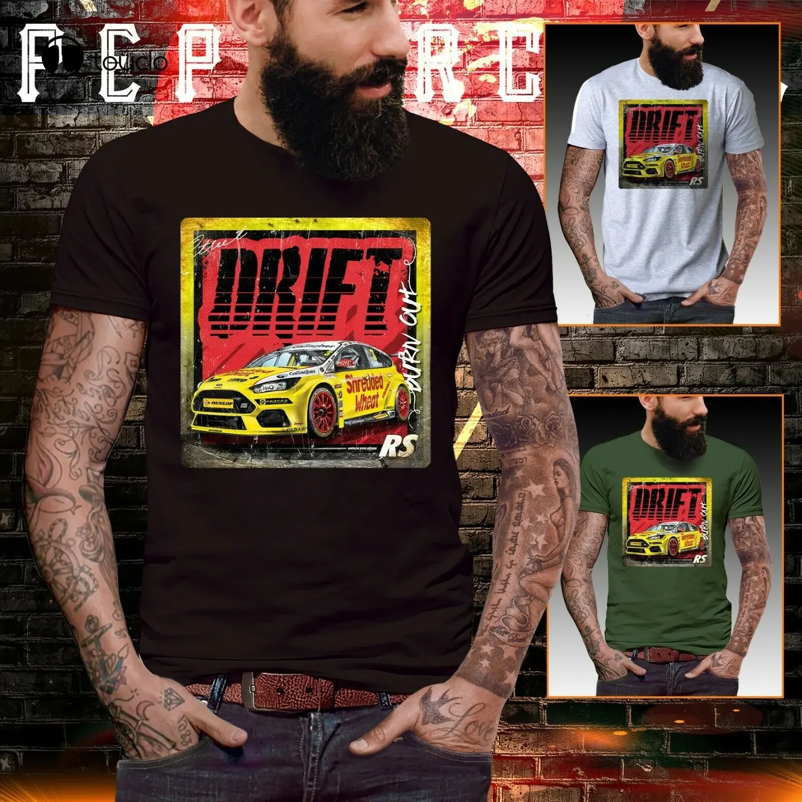Rs Focus T Shirt Drift Shredded Petrol Head Boy Racer World Touring Grand Prix