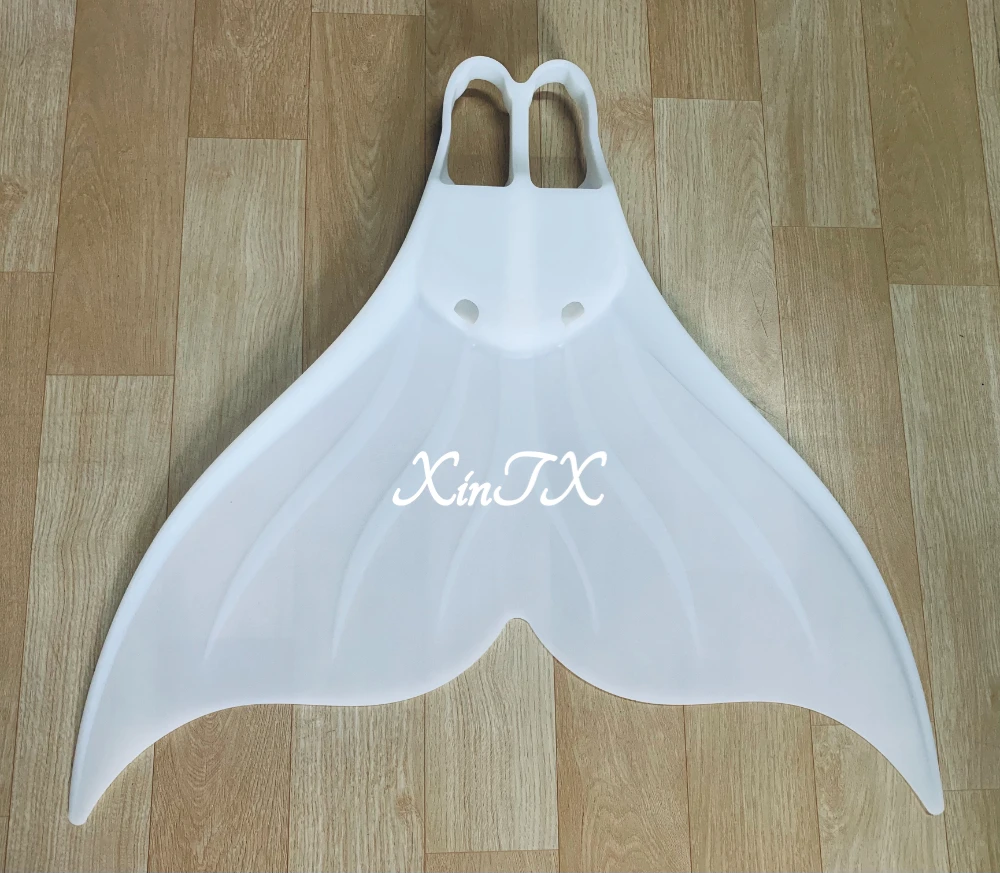 Mermaid Fins Whale Monofin White Silicone Single Fins Free Diving Adult Swimming Strong Push