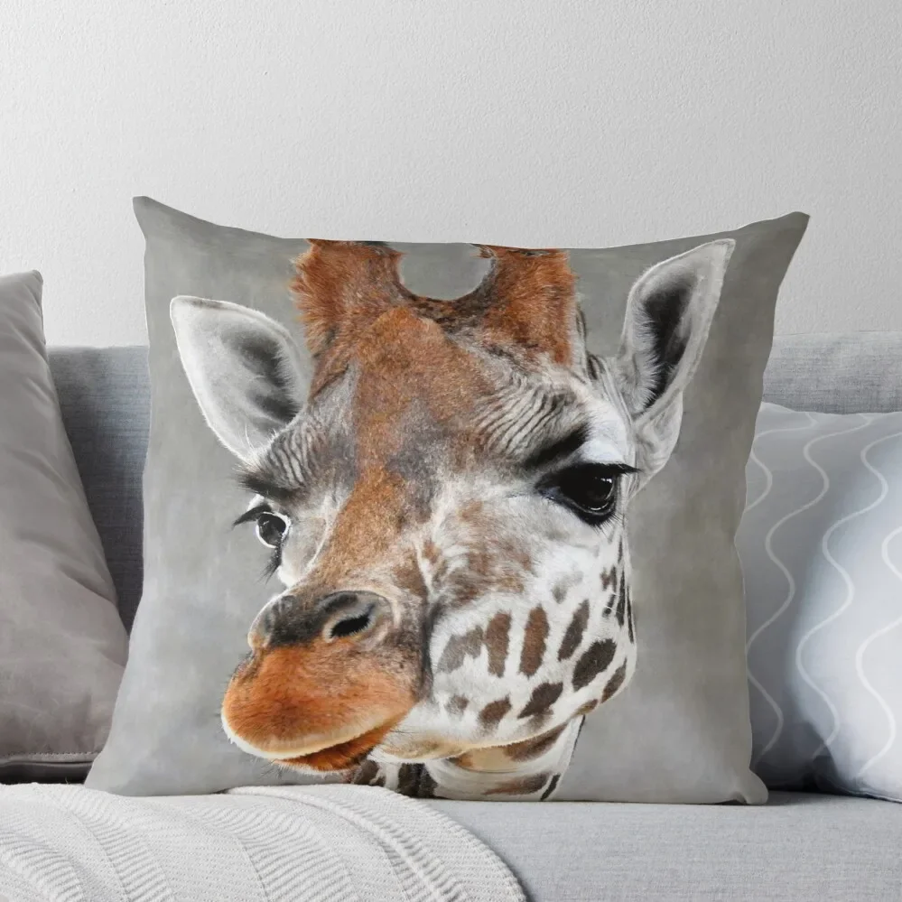 

Giraffe on Grey Throw Pillow Pillowcases Cushion Covers Sofa ornamental pillows for living room Luxury Pillow Cover