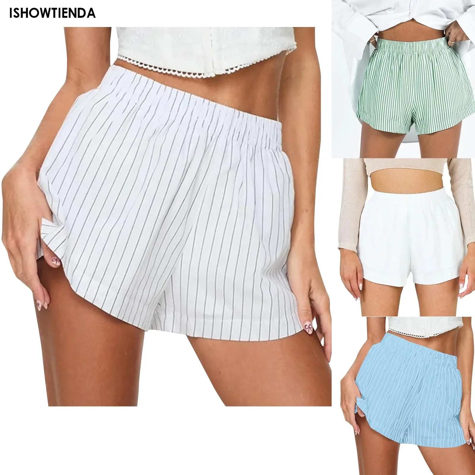 Sports Shorts Women Shorts Homewear Bottoms Hot Pants Pockets Elastic Waist Casual High Waisted Baggy Gym Shorts Solid Color