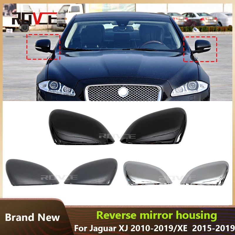 

ROVCE Car Side Rearview Rear View Mirror Cap Cover For Jaguar XF 2009-2015 XJ 2010-2019 Replacement Auto Parts