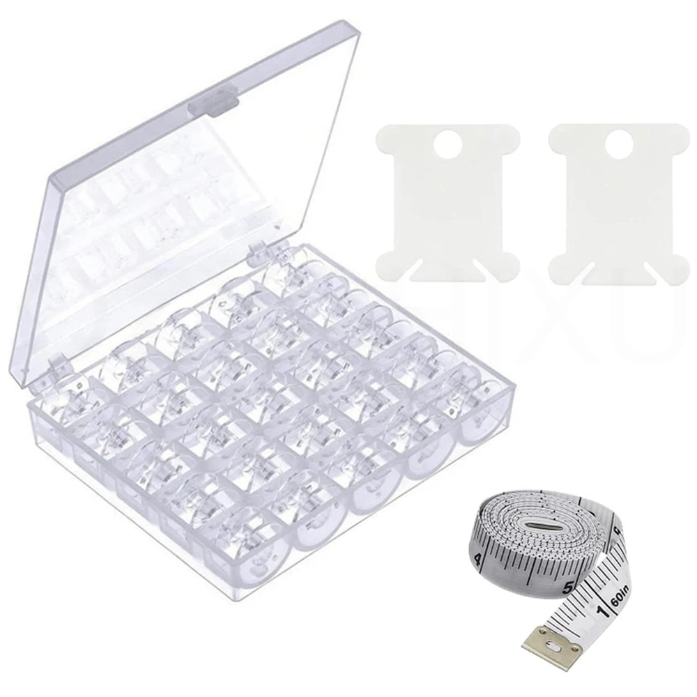 

25PCS Sewing Machine Bobbins with Storage Case and Measuring Tape For Brother Singer Babylock Kenmore Machine Accessories SA156