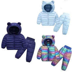 2023 Winter Children Clothing Sets Baby Boy Warm Hooded Down Jackets Pants Clothing Sets Baby Girls Boys Snowsuit Coats Ski Suit