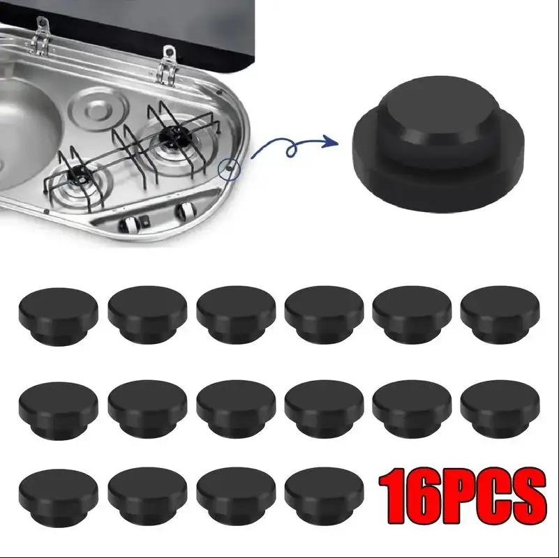 16PCS/Set Rubber Plugs Protective Set Gas Stoves Holder Rubber Cover Caps Compatible For Dometic Smev Thetford Rubber Plugs