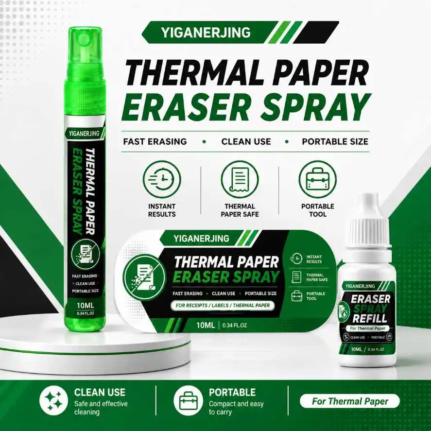 1/2Pcs Thermal Paper Eraser Spray 10ml Quick Remove Receipt Label Printing Ink Portable Thermal Paper Correction Cleaner Tool
