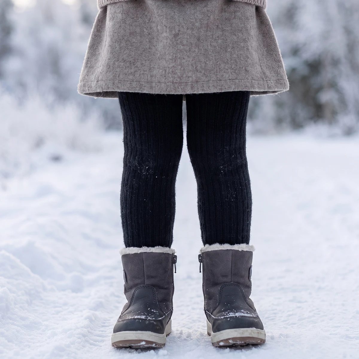2 Stück dicke warme Strumpfhosen für Babys, einfarbige Fleece-Thermo-Strumpfhosen, Kleinkind-Leggings mit Fuß für Outdoor- und Alltagsoutfits – Detail 2