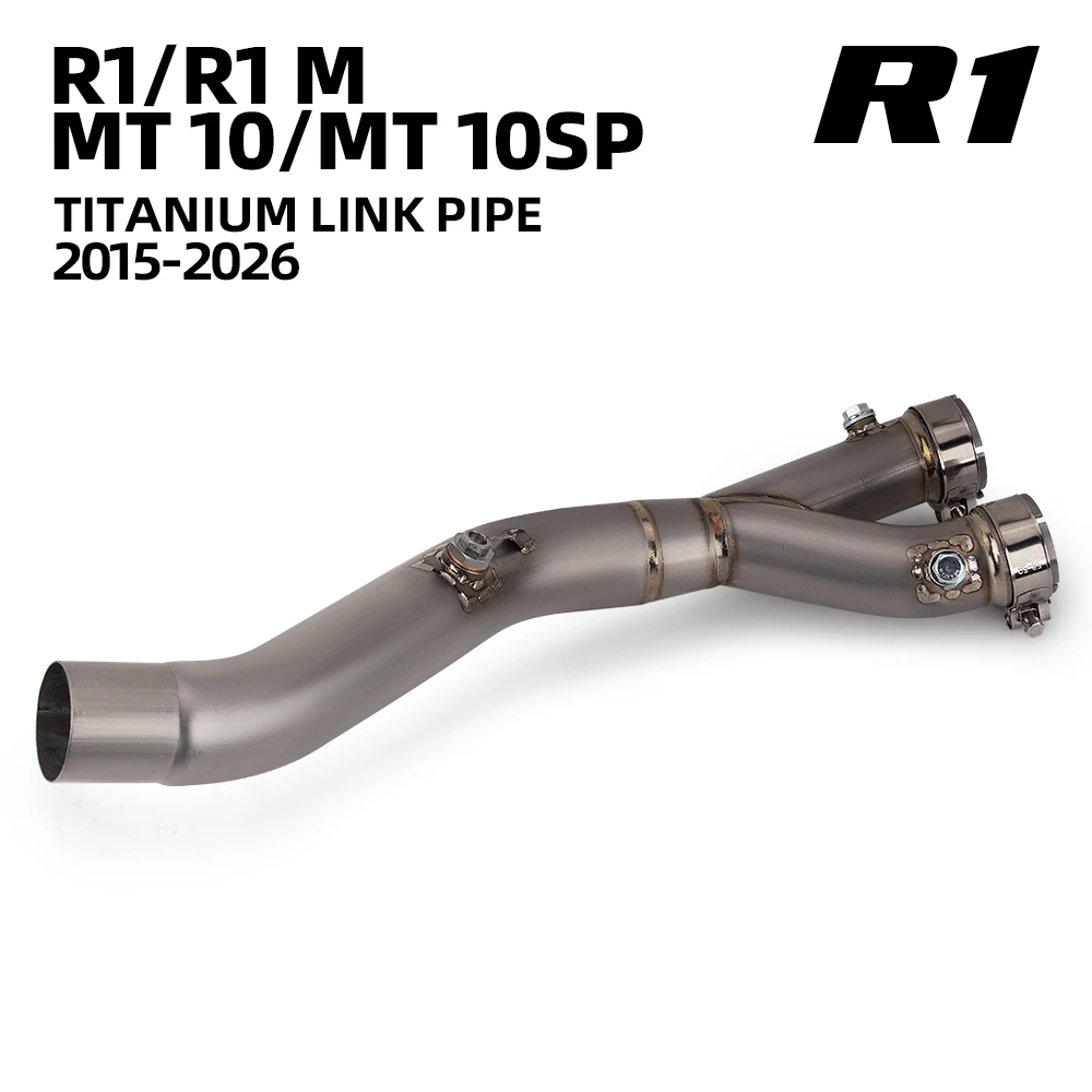 Tubo Adaptador de Escape MT10SP para Yamaha R1 R1M MT10 2015-2026, Tubo de Escape para Motocicleta de 53MM, Kit para Moto de Calle, Compatible con Silenciador OEM