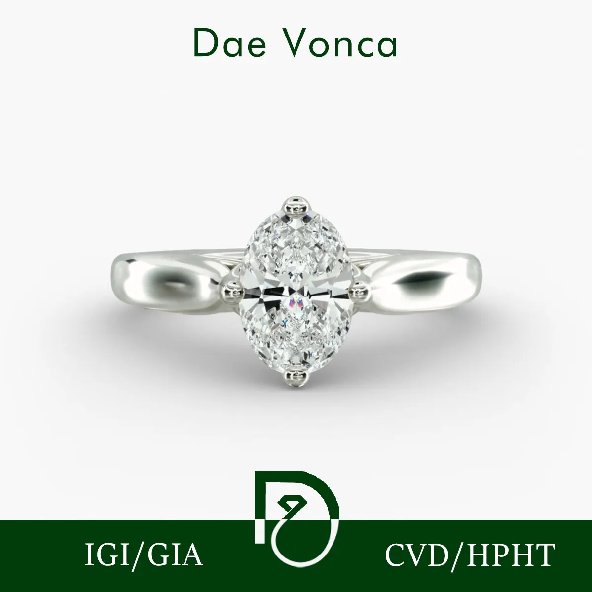 Solitaire Diamond Engagement Ring PT950/14K/18K White Gold IGI Certificate Oval Lab Grown Diamond Classic Compass Diamond Ring
