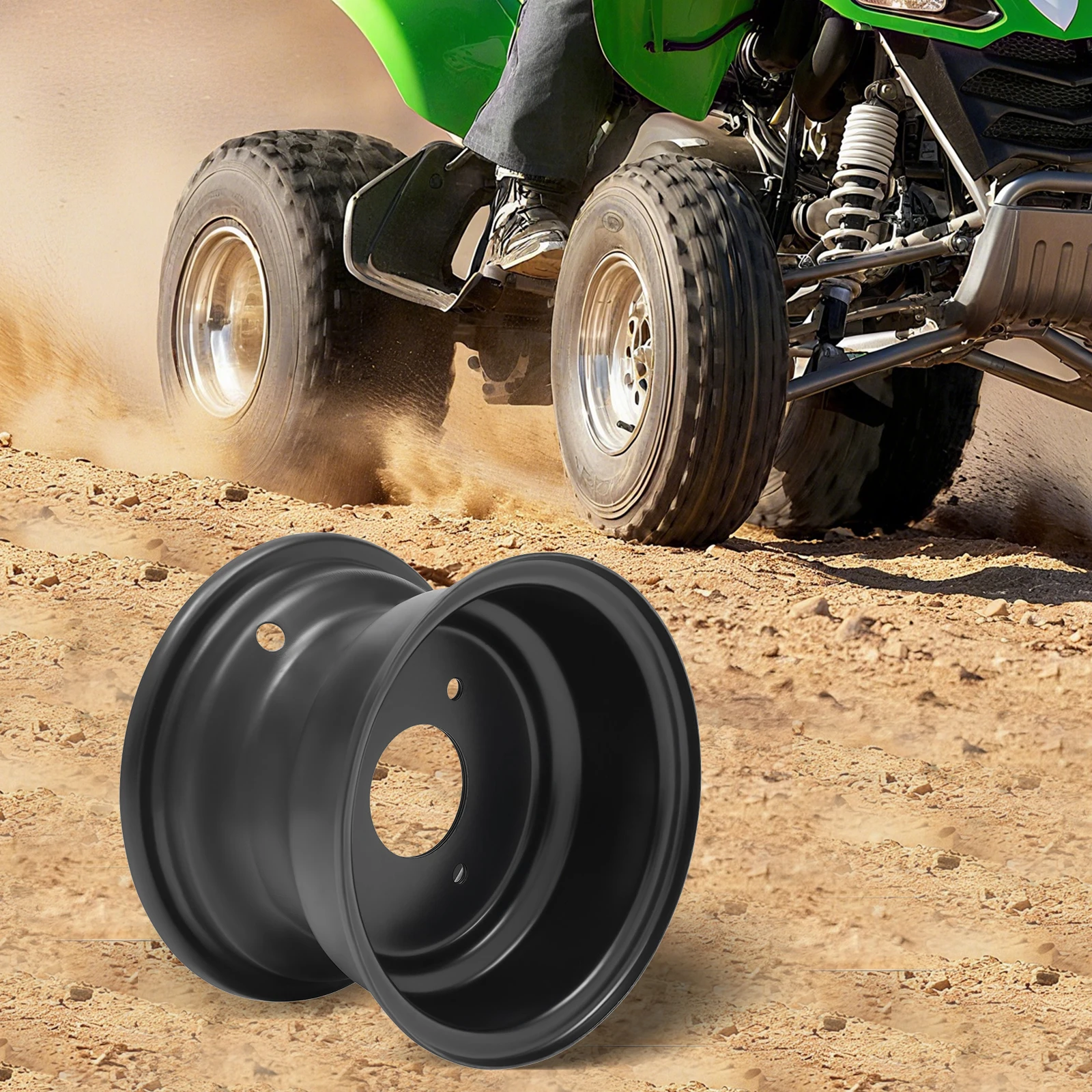 

7.87in Steel ATV Wheel Rim 3-hole Compatible with 16x8-7 Tires for Various 125cc ATV Models