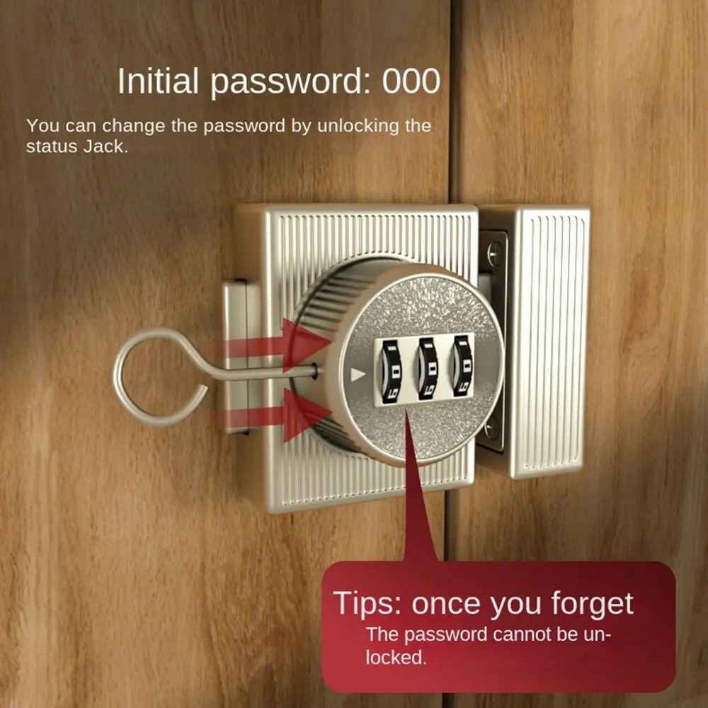 Zinc Alloy Drawer Password Lock 3 Digit Replacement Combination Password Door Lock Universal Hardware Code Cabinet Lock