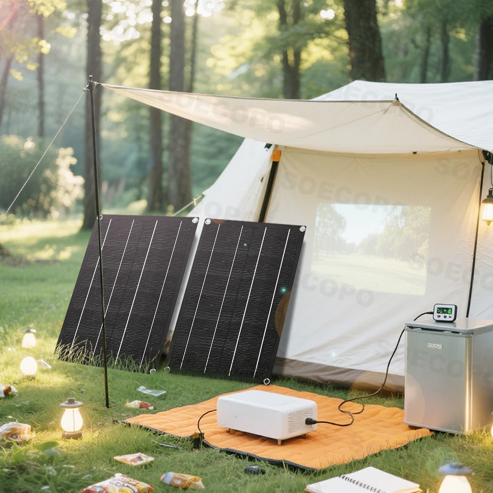 SOECOPO 20000W مجموعة النظام الشمسي - 2 * 800W الألواح الكهروضوئية 12V 24V إلى 220V / 110V العاكس 100A تحكم لشرفة التخييم