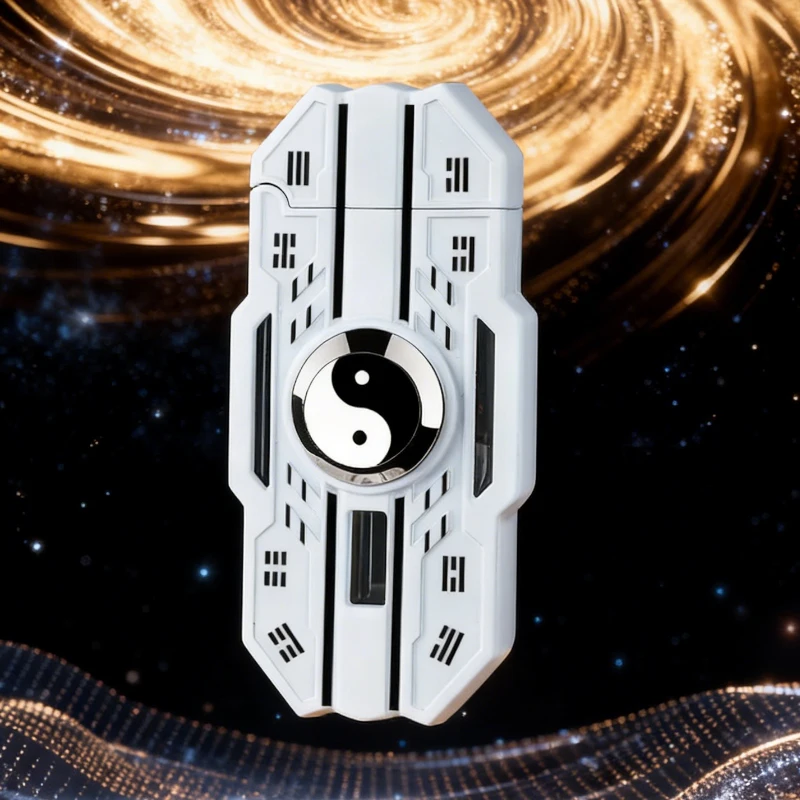 Fashion Mecha Rotatable Luminous Windproof Red Flame Fingertip Decompression Gyro Lighter Inflatable Butane Cigarette Lighter