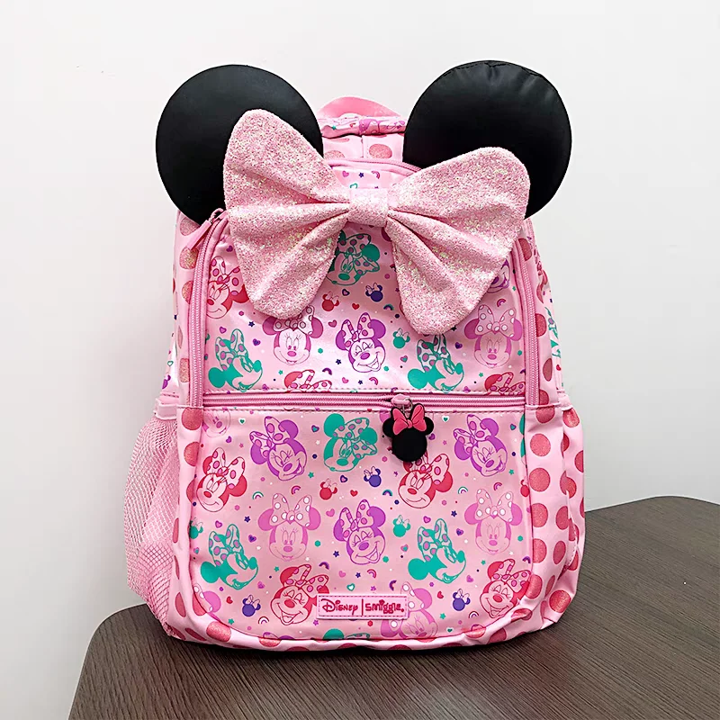 Genuine Australian Smiggle Schoolbag Disney Minnie Backpack Student Stationery Pencil Case Lunch Bag Fruit Box Keychain