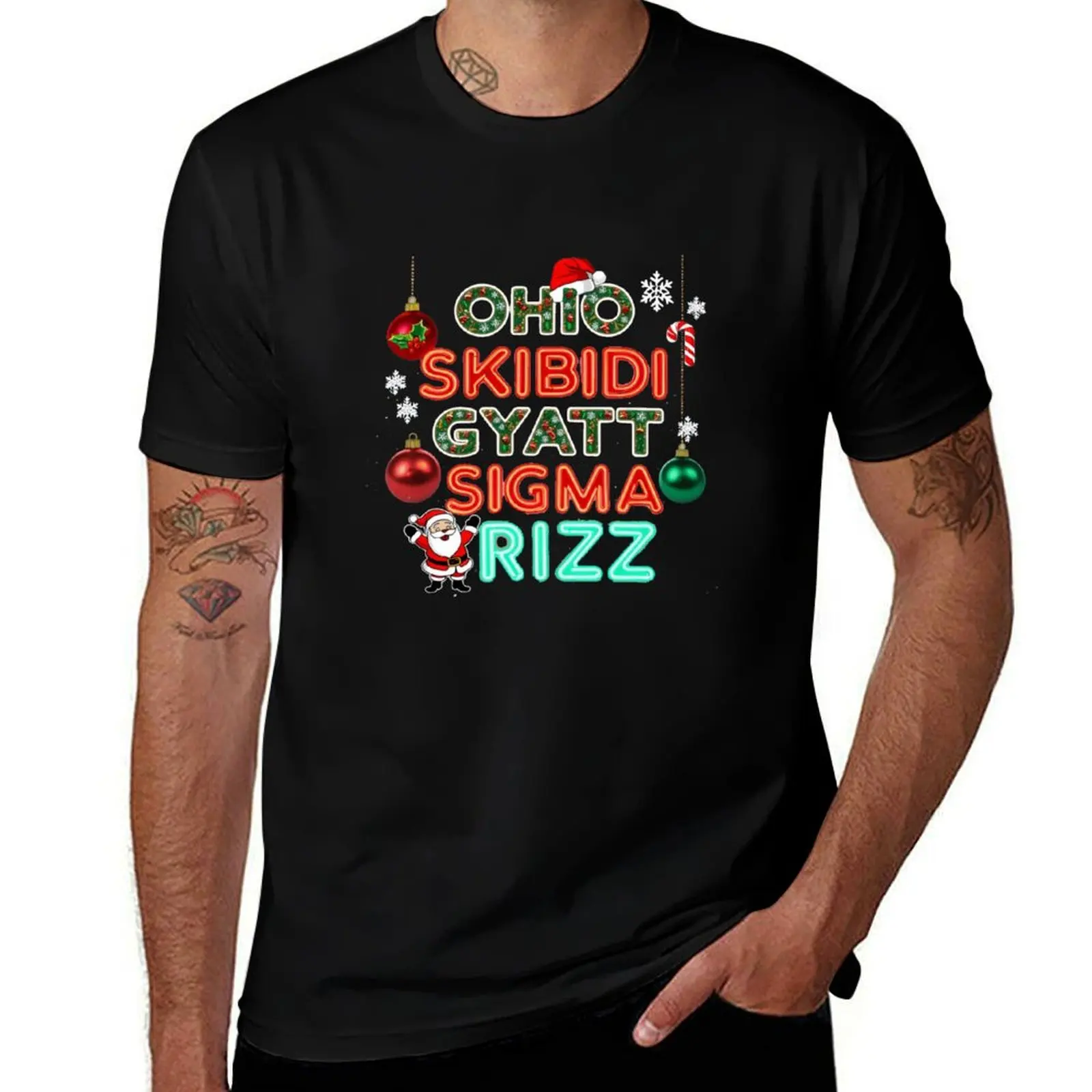 

Ohio Skibidi Gyatt Sigma Rizz - Funny Winter Santa Design T-Shirt cotton t shirts man 100% T-Shirt