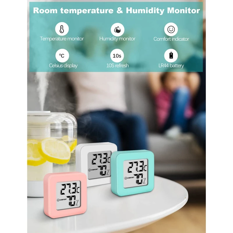 Mini termoigrometro per interni 3PSC termometro igrometro e Monitor di umidità con schermo LCD