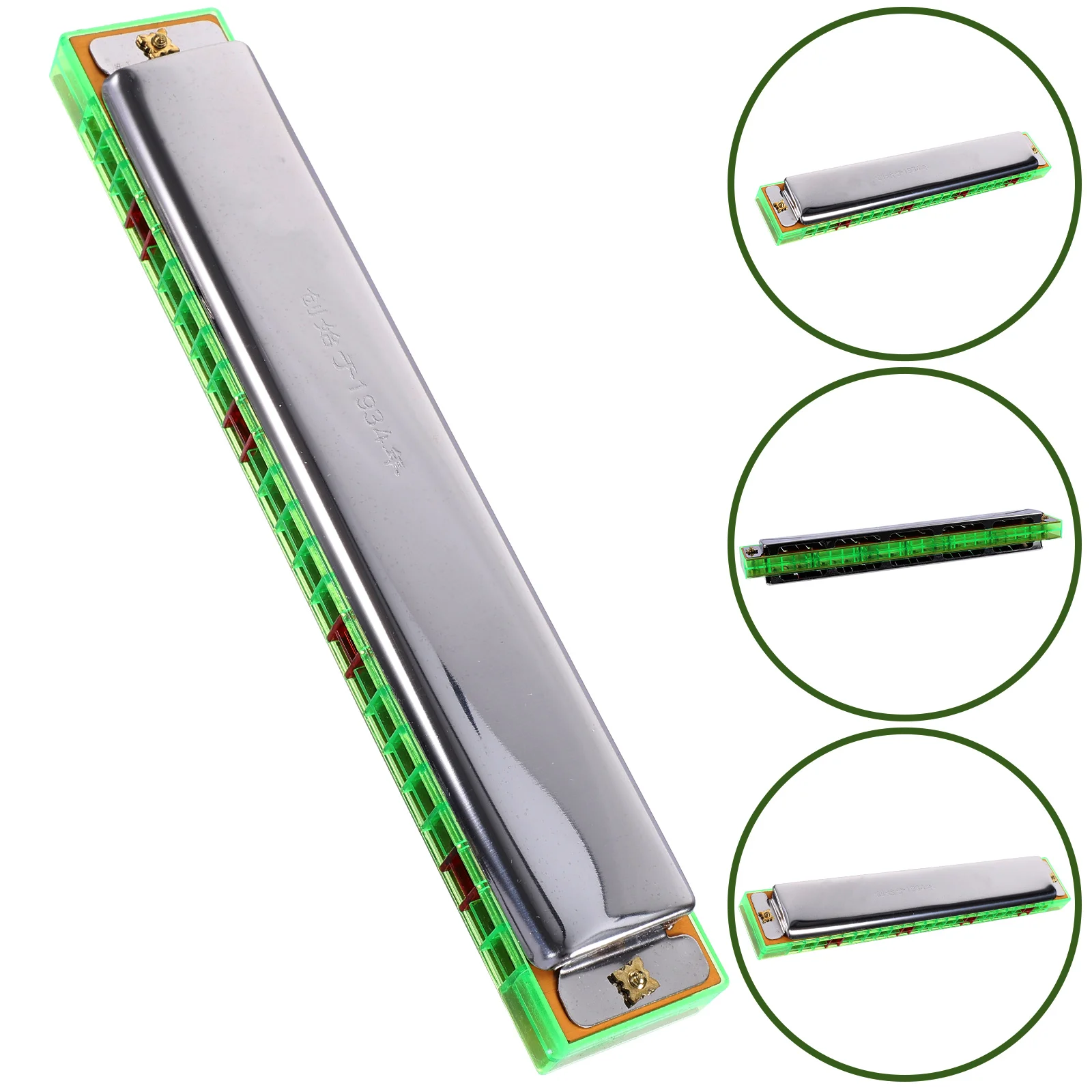 

1pc 24-hole Polyphonic Resin Material Durable Kids Musical Metal Harmonica Instrument Waterproof Strong Portable Toys