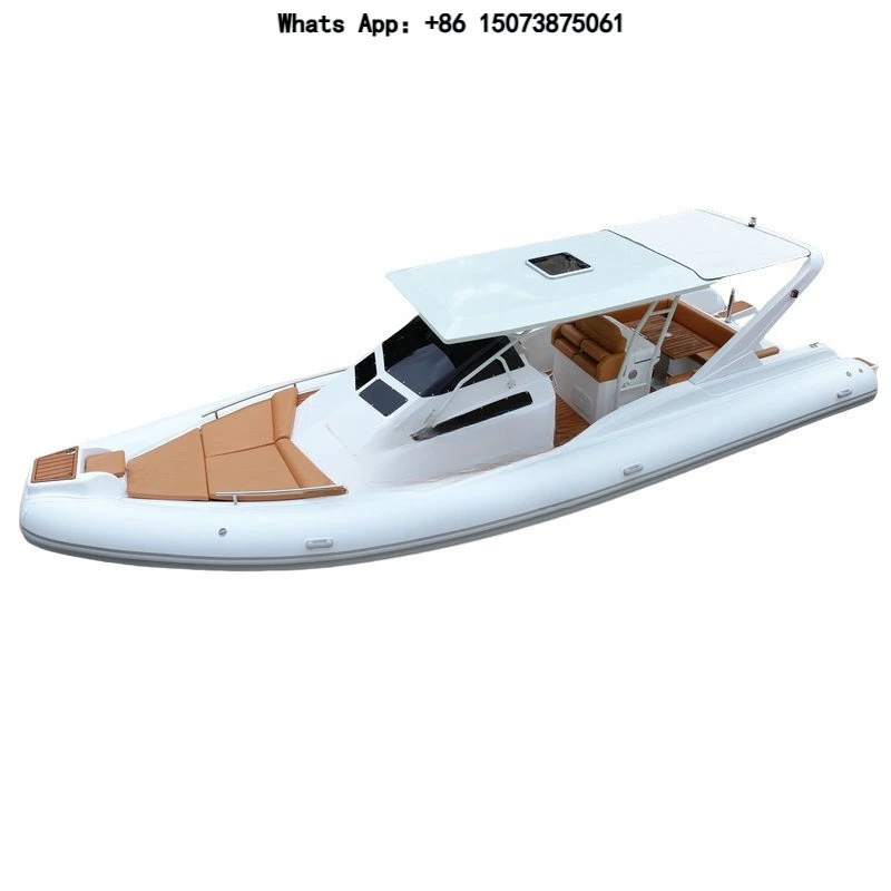 9.6m 32ft Luxury High Speed CE Certified Cabin Fiberglass Hypalon Semi Rigid Inflatable Sport Yacht Rib Boat
