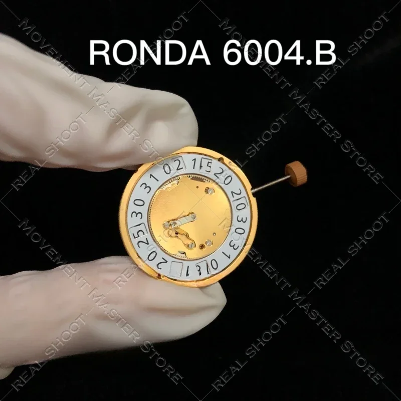 RONDA 6004. B Quartz Movement New Original Swiss Gold Watch Mouvement Accessories