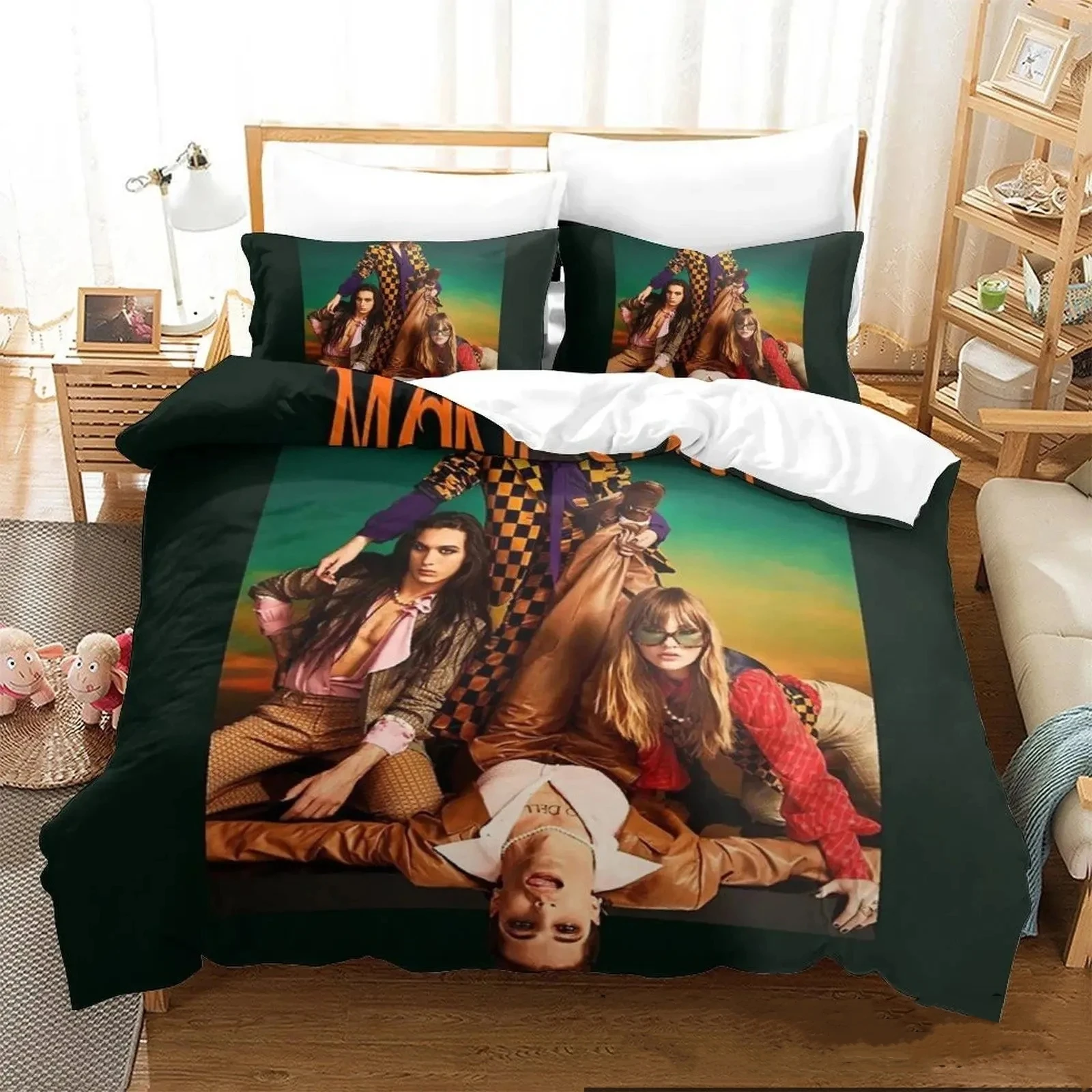 

3D Print Maneskin Bedding Set Boys Girls Twin Queen King Size Duvet Cover Pillowcase Bed boys Adult Home Textileextile