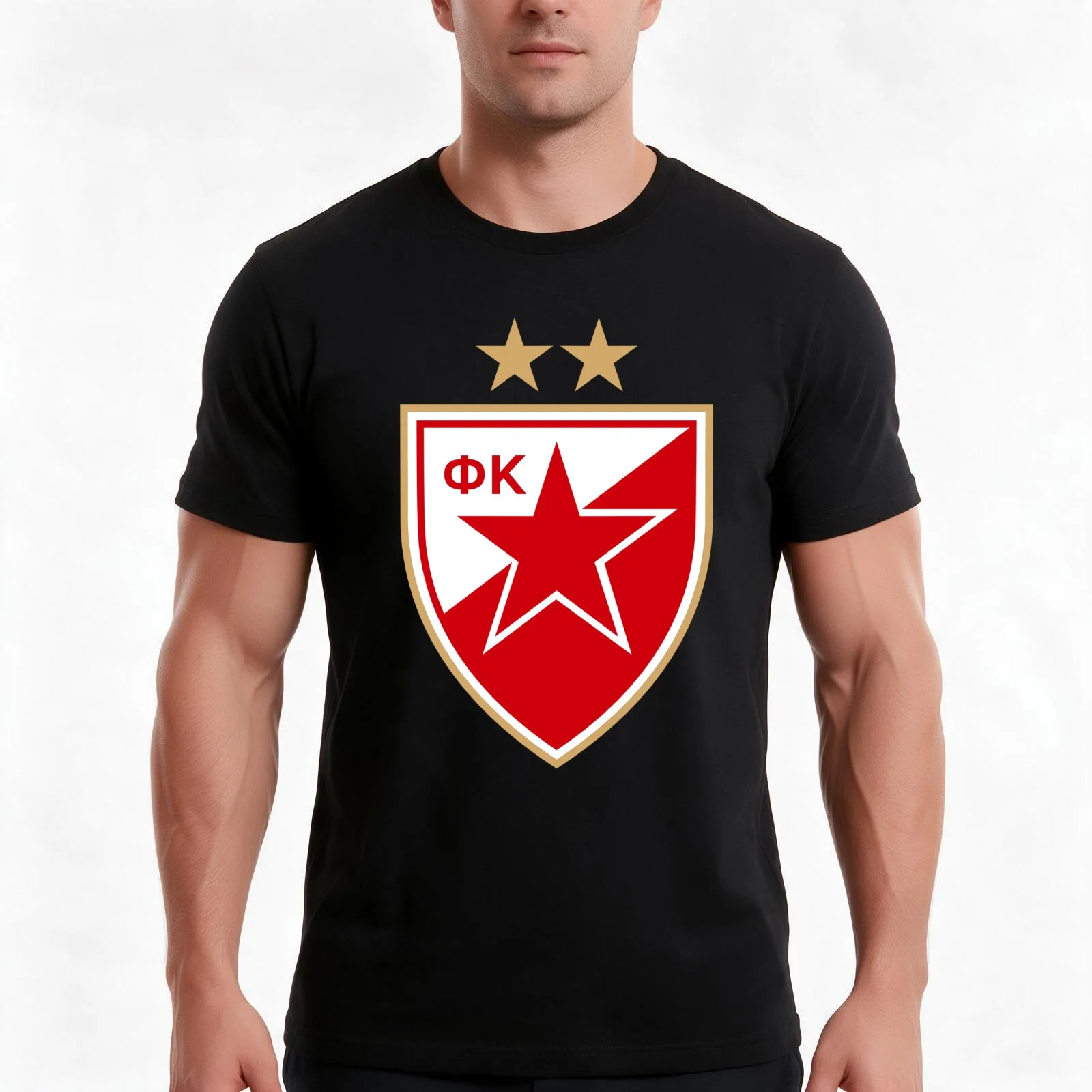 Crvena Zvezda T-Shirt, Summer Casual Cotton Tee, Oversized Streetwear Tops, Vintage Graphic Print, Loose Fit Short Sleeve