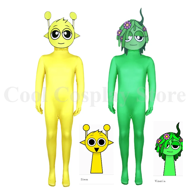 

Halloween Adult Kids Sprunki Incredibox Cosplay Costume 2025 Monster Horror Game Jumpsuit Halloween Bodysuit