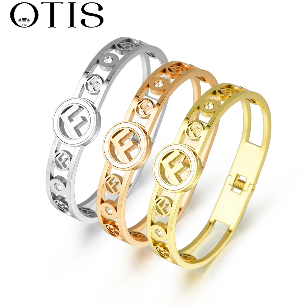 

Best Selling Classic Women's F-Shaped Circle Stainless Steel Bracelet