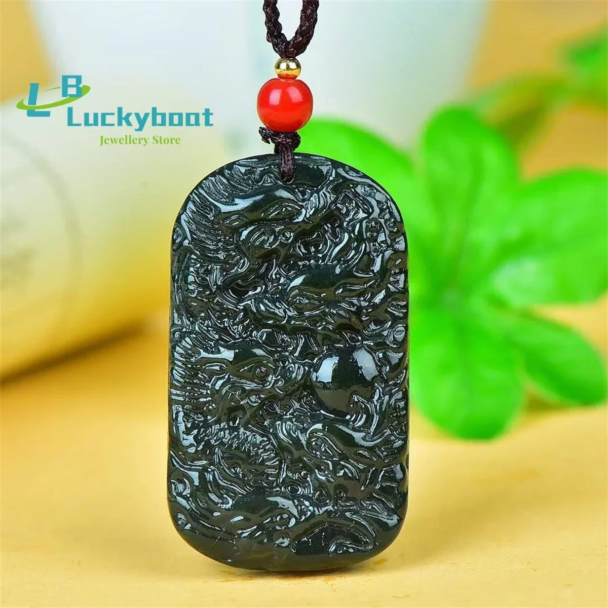 Natural Hotan Jade Nine Dragon Guardian Zodiac Sign Pendant Simple Personality Fashion Versatile Men and Women