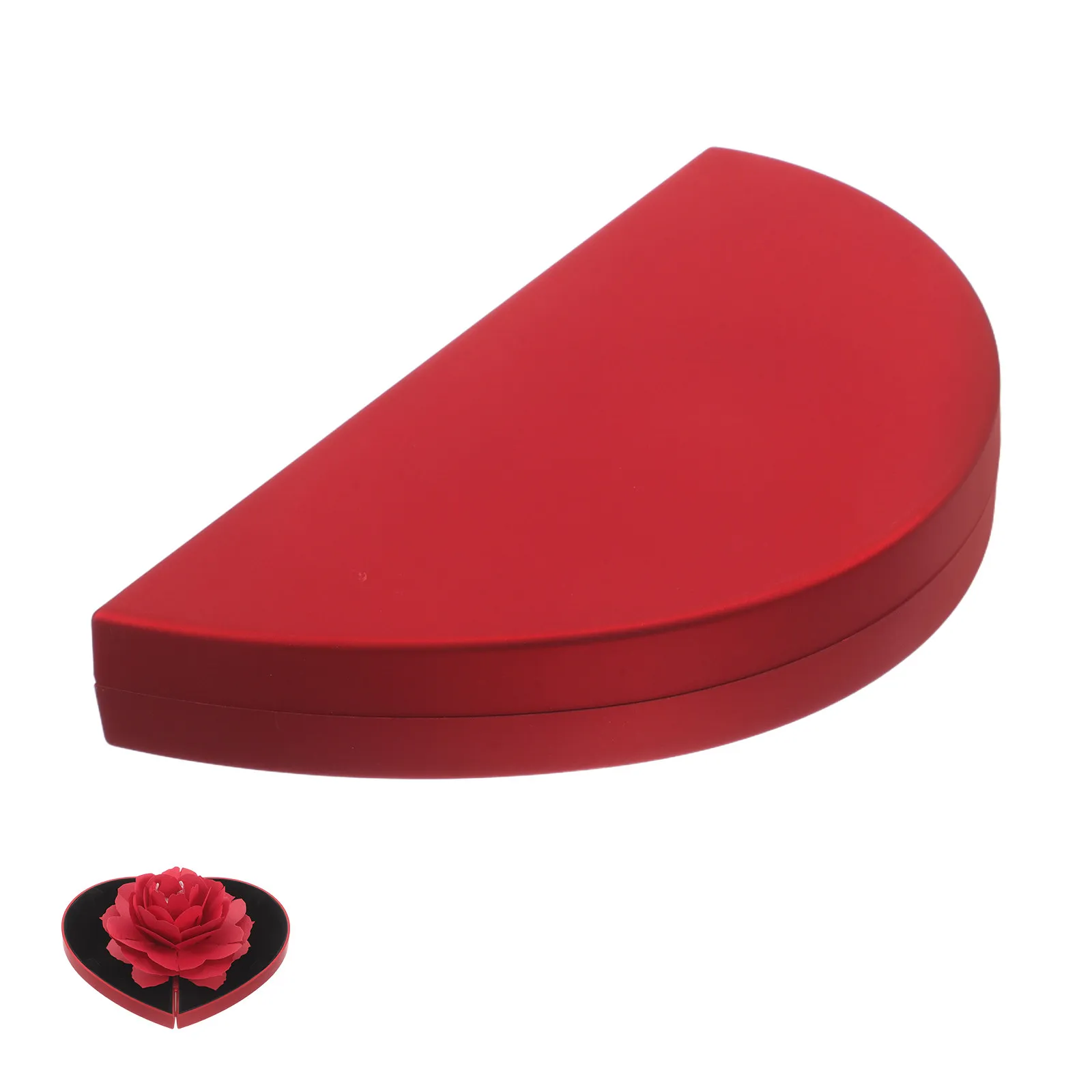 

Вращающаяся шкатулка для украшений в форме розы, держатель для обручальных колец в форме сердца, для предложения руки и сердца, Дня святого Валентина, хранения и демонстрации свадебных колец