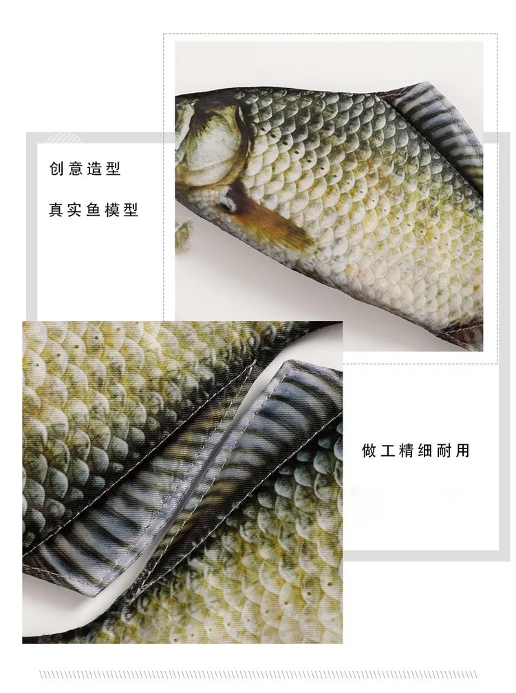 Kreative, lustige Stifttasche in Form eines Karpfenfisches, im gleichen Stil wie auf Douyin, mit einem witzigen, veränderten Design, koreanische Version, Simulation eines Karpfenfisches. – Detail 9