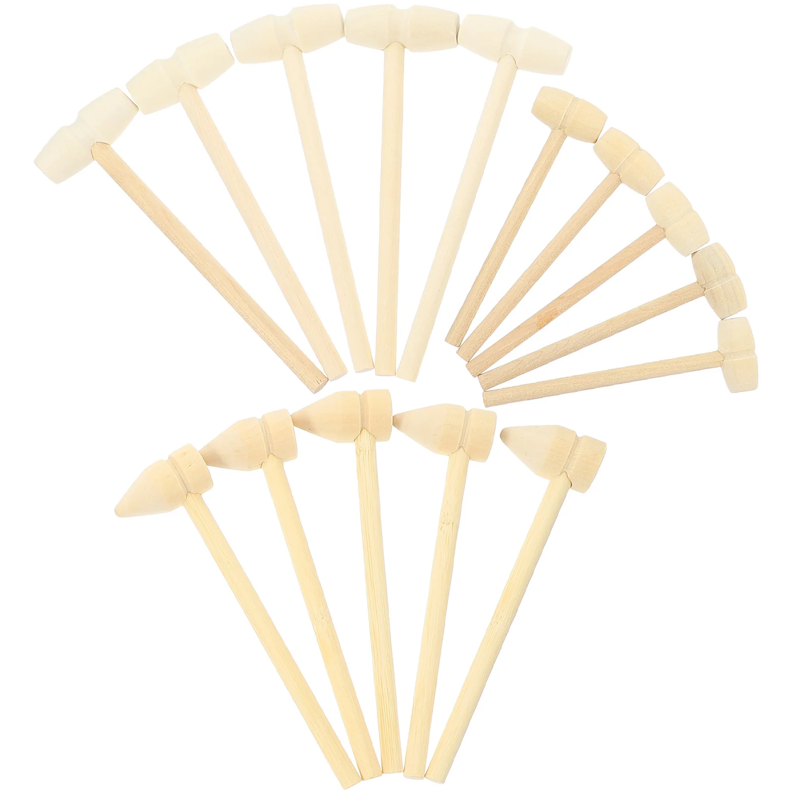 15 قطعة المطارق الخشبية الصغيرة آمنة مصقول الاطفال المطرقة مجموعة التعليمية اليد التنسيق العين المطرقة لعبة للأطفال الصغار