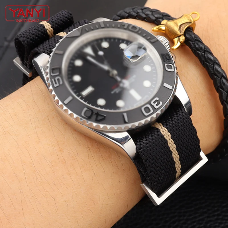 Nylon watchband For omega rolex seiko tudor Black Bay watches band 20mm 22mm Canvas watch strap Military Nylon Bracelet