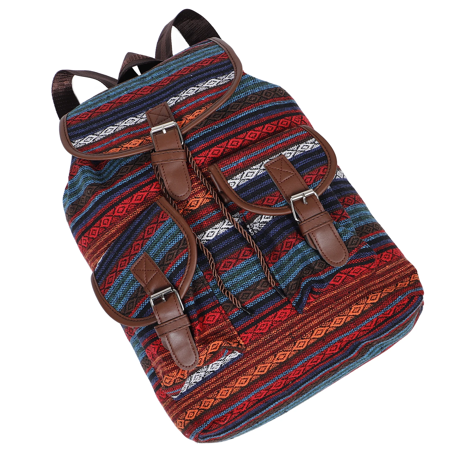 

Large Capacity Vintage Plaid Backpack For Women Drawstring Bucket Bag Boho Canvas Travel Storage Bag Stylish Unique Large Size